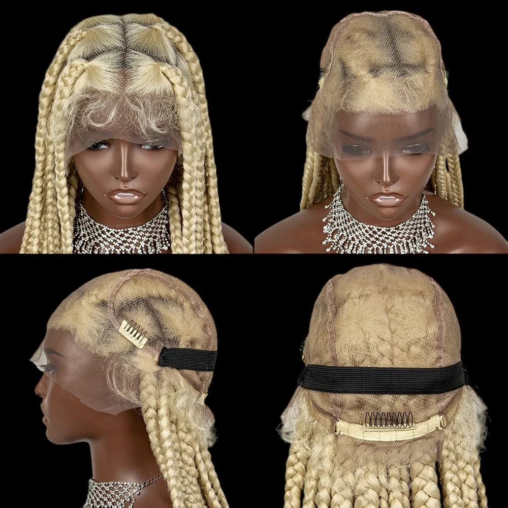 Braided Full Lace Wig HD Long Box Braids Blonde With Baby Hair, Beautiful. NWT - Picture 11 of 12